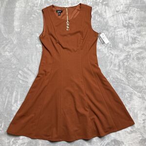 Alyx Dress Dark Brown Sleeveless A Line Womens 10 Office Wedding Guest NWT